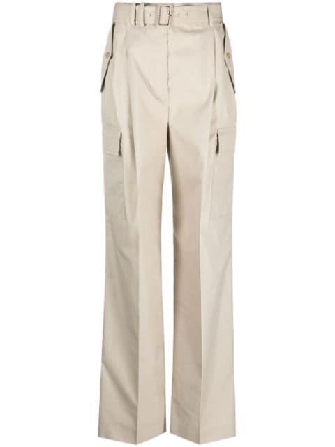 belted wide-leg trousers by PRADA