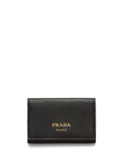bi-fold leather cardholder by PRADA