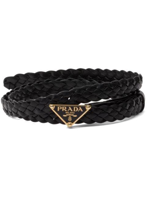 braided leather belt by PRADA