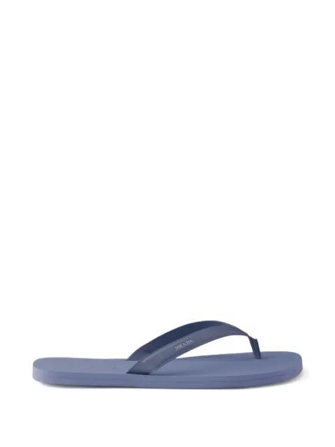 brushed leather flip-flop sandals by PRADA