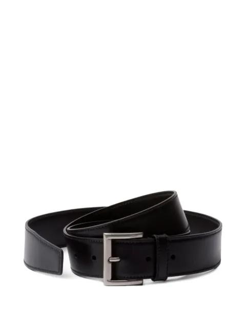 buckled leather belt by PRADA