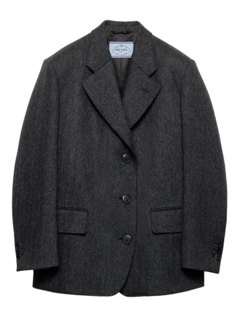 button chevron-pattern jacket by PRADA
