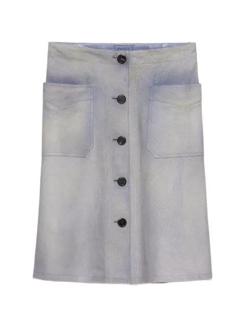 button-up patch-pocket skirt by PRADA