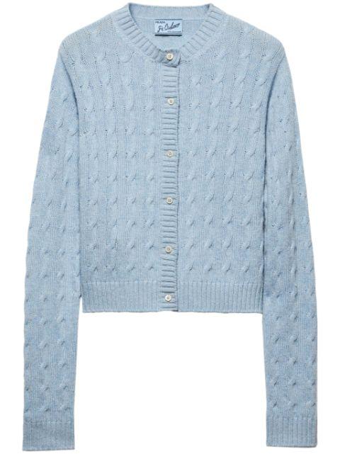 cable-knit buttoned cardigan by PRADA