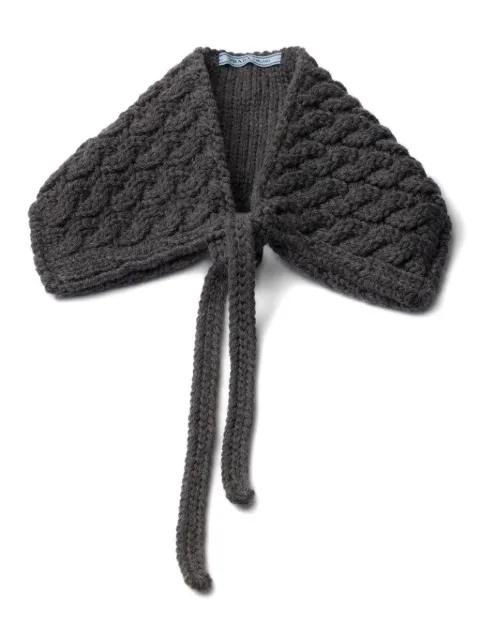 cable-knit wool collar by PRADA