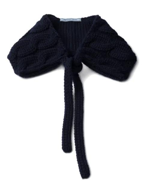 cable-knit wool collar by PRADA