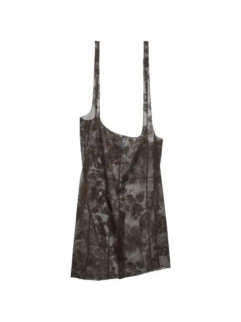 chantilly lace midi-skirt with suspender straps by PRADA