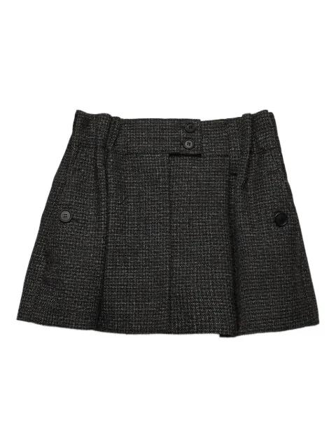 check-pattern wool mini skirt by PRADA