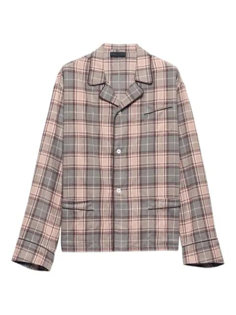 checked cotton shirt by PRADA