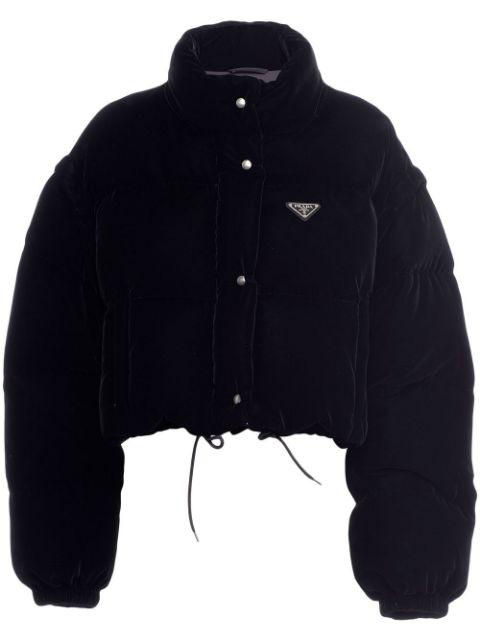 convertible velvet down jacket by PRADA