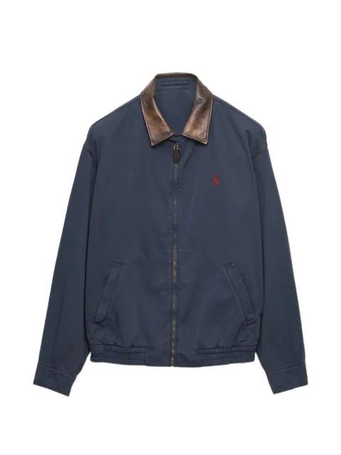 cotton jacket with leather details by PRADA