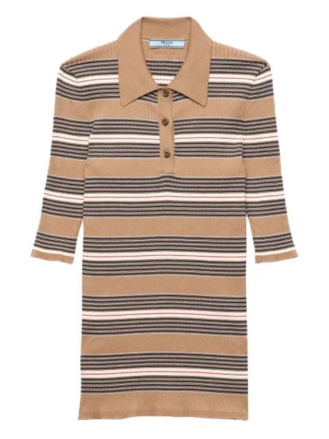 cotton ribbed polo shirt by PRADA