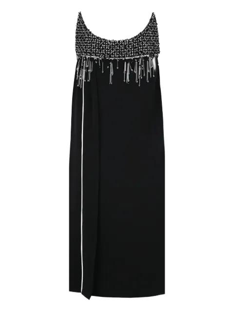 crystal-bead embellished mini dress by PRADA