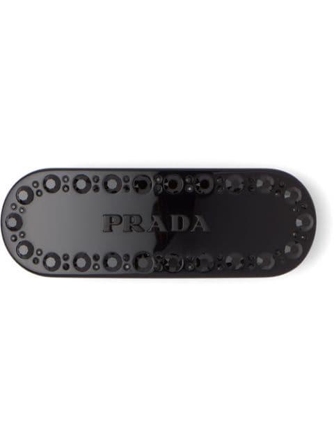 crystal-embellished hair clip by PRADA
