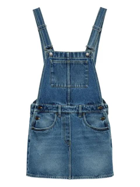 denim bib mini-dress by PRADA