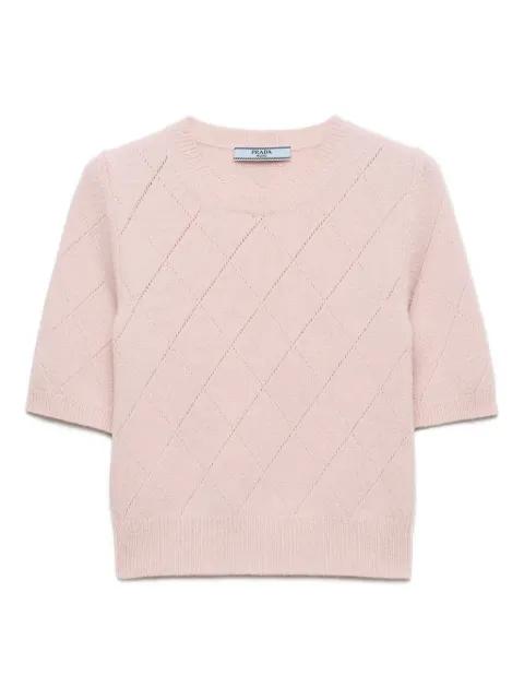 diamond-pattern short-sleeved sweater by PRADA