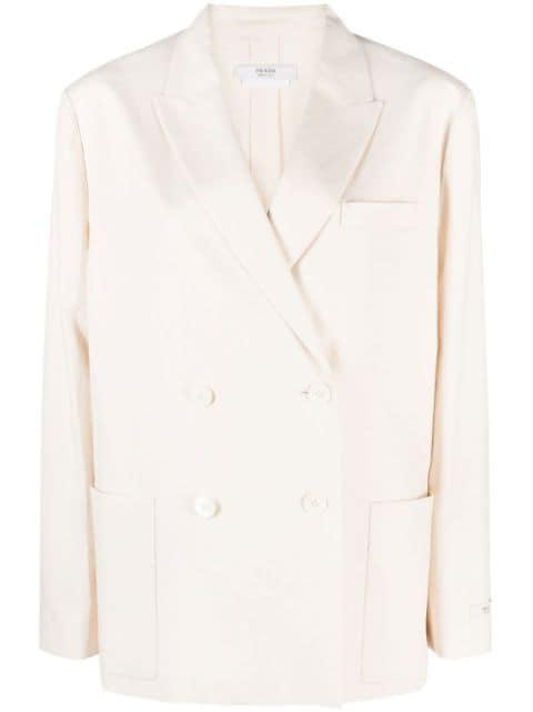 double-breasted button blazer by PRADA