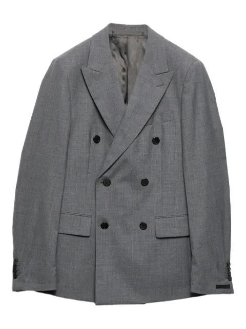 double-breasted peak-lapels blazer by PRADA