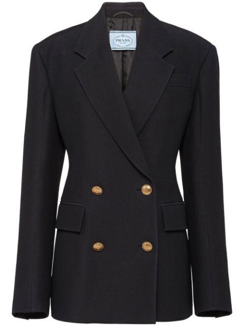 double-breasted tricotine jacket by PRADA
