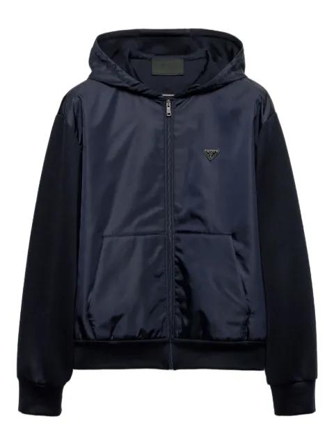 drawstring-hood zip-up jacket by PRADA