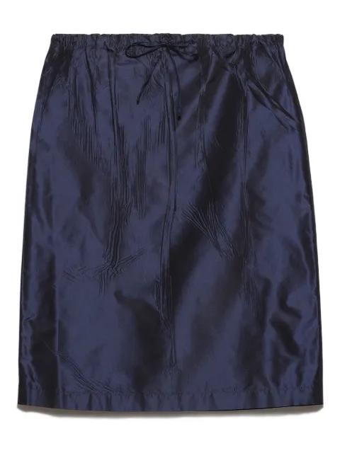 drawstring midi pencil skirt by PRADA