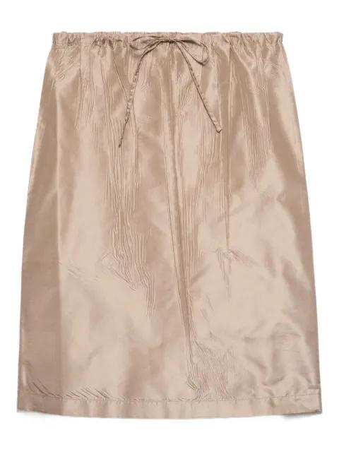 drawstring pencil midi skirt by PRADA