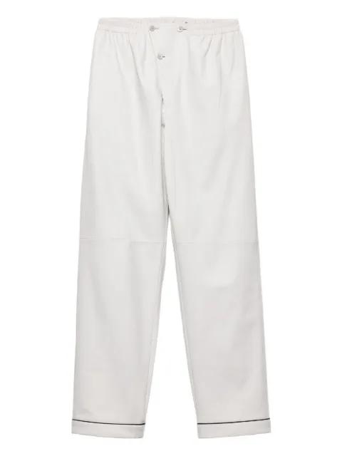 elasticated-waistband leather trousers by PRADA