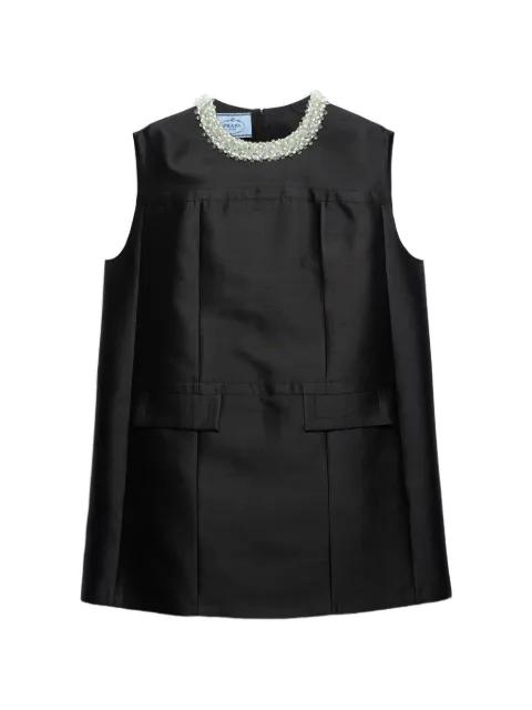 embroidered double shantung dress by PRADA