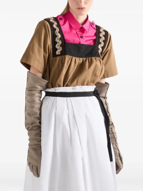 embroidered old gabardine top by PRADA