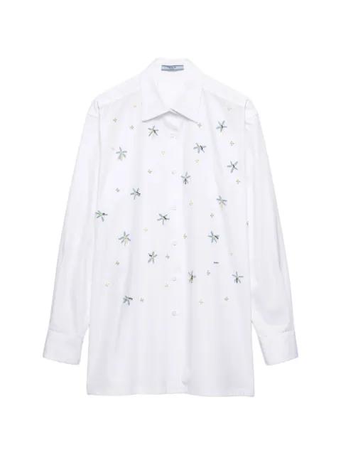 embroidered poplin shirt by PRADA