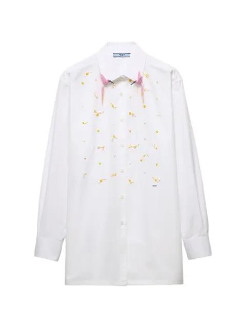 embroidered poplin shirt by PRADA