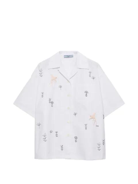 embroidered poplin shirt by PRADA