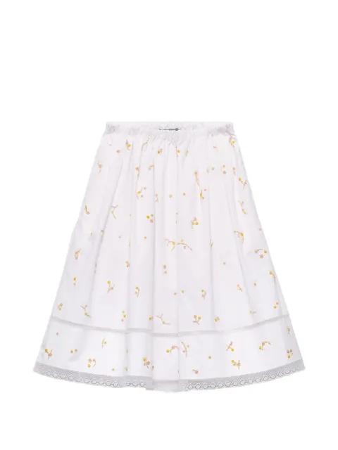 embroidered poplin skirt by PRADA