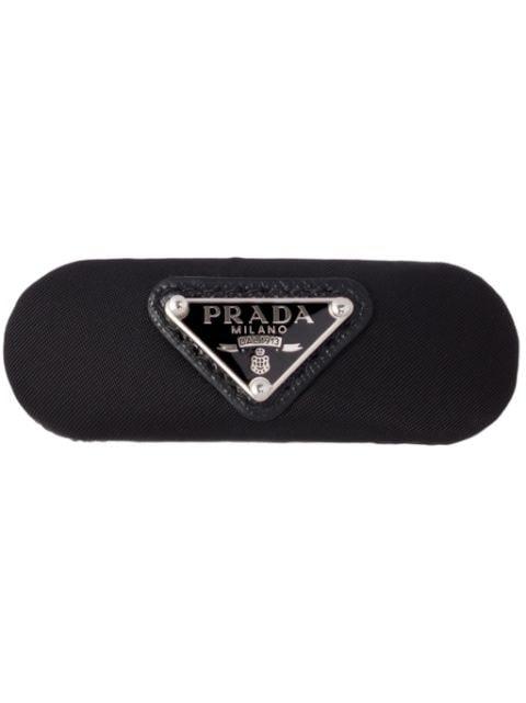 enamel-logo hair clip by PRADA