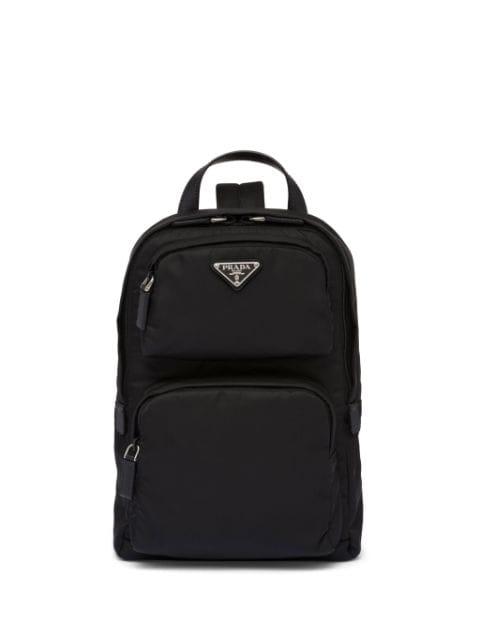 enamel triangle-logo backpack by PRADA