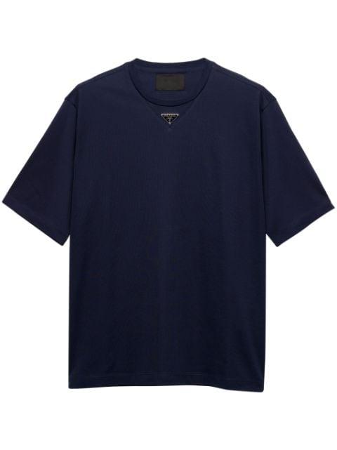 enamel triangle-logo cotton T-shirt by PRADA