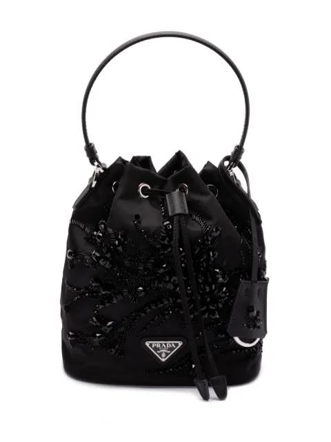 enamel triangle-logo tote bag by PRADA