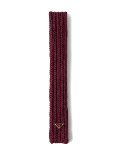 enameled metal rib knit scarf by PRADA