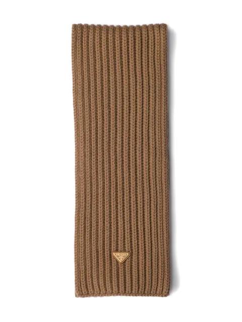 enameled triangle knit scarf by PRADA