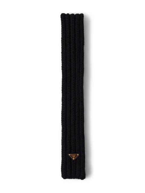 enameled triangle knit scarf by PRADA