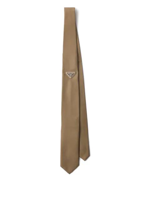 enameled triangle-logo tie by PRADA
