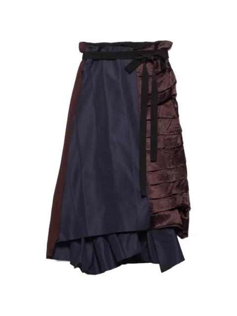 faille patchwork midi skirt by PRADA