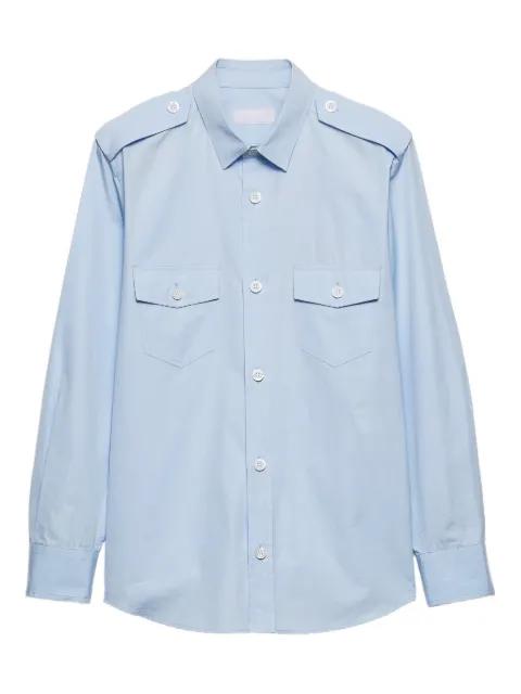 flap-pocket cotton shirt by PRADA