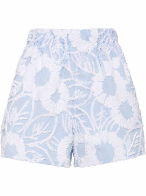 floral embroidered shorts by PRADA