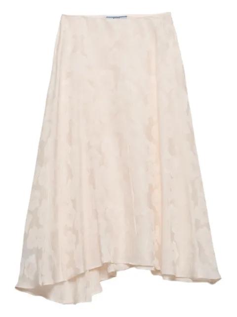 floral jacquard midi asymmetric skirt by PRADA