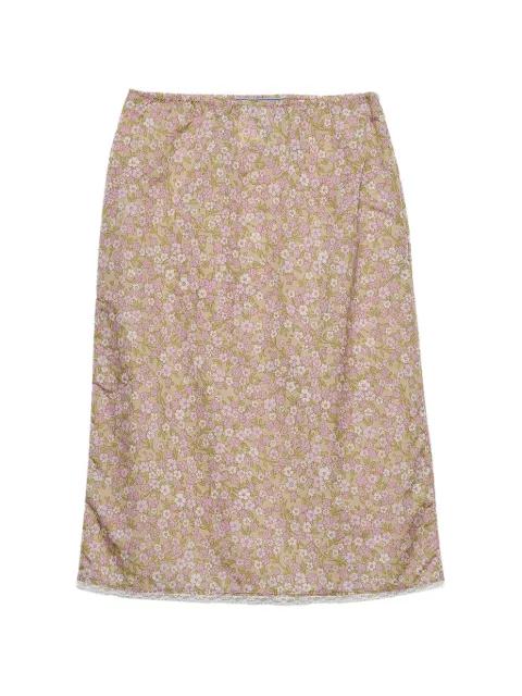 floral-print Re-Nylon midi-skirt by PRADA