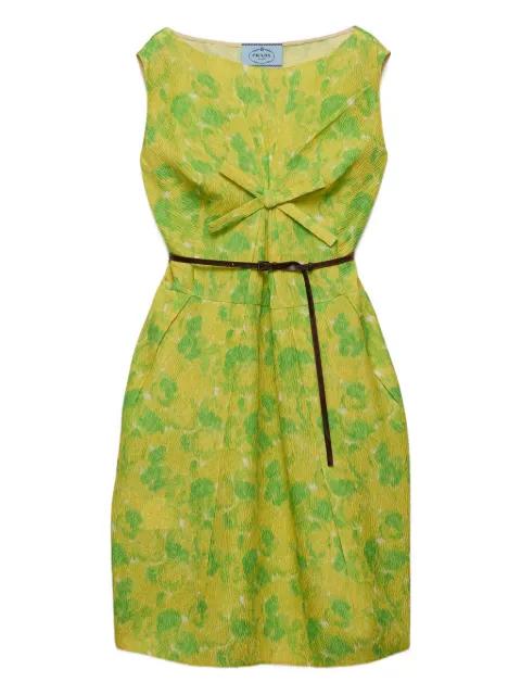floral-print bow-detail mini dress by PRADA