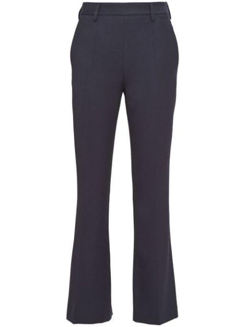 gabardine wool flared trousers by PRADA
