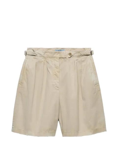 garment-dyed old gabardine shorts by PRADA