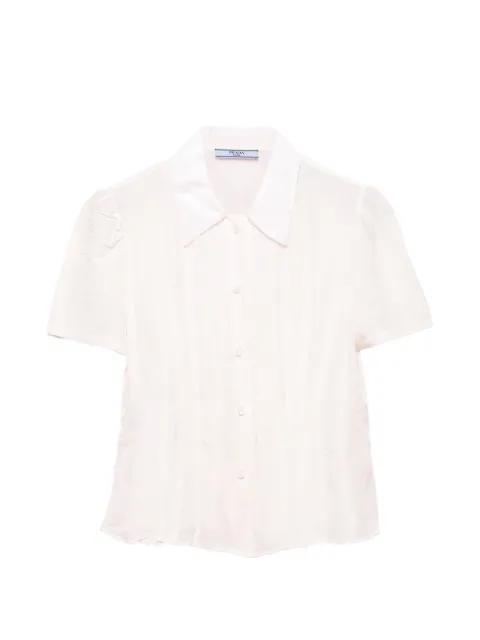 garment-dyed washed silk shirt by PRADA